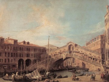 大運河 南カナレットから見たリアルト橋 ヴェネツィア Oil Paintings